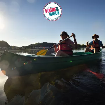 Canoeing on the water in the heart of nature